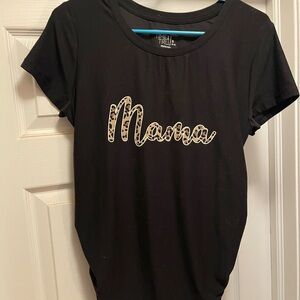Time and Tru Black 'Mama' Maternity Tee